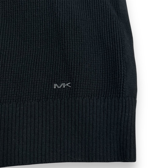 Michael Kors Sweater Men’s L Textured Knit 1/4 Zip Black Mock Neck Quiet Luxury - Picture 4 of 8